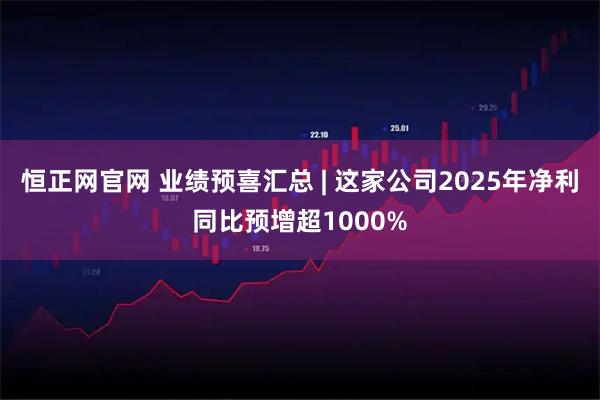 恒正网官网 业绩预喜汇总 | 这家公司2025年净利同比预增超1000%