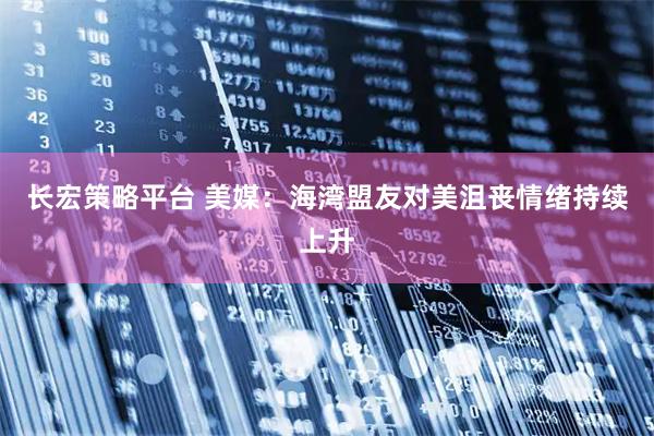长宏策略平台 美媒：海湾盟友对美沮丧情绪持续上升